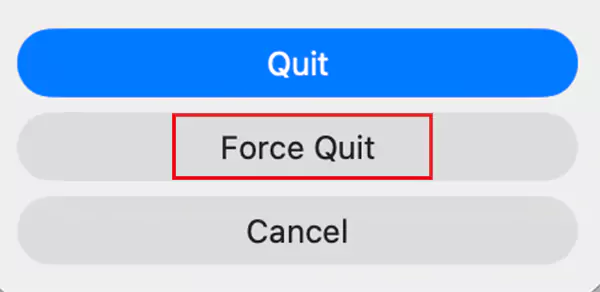 Force Quit the app or activity