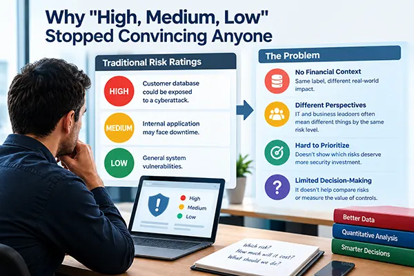  IT professional examines risks (High, Medium, and Low) and their limitations