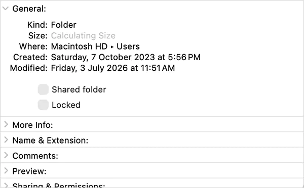 Information about the disk