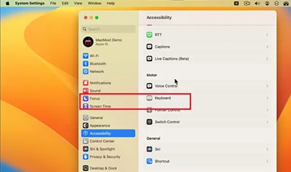 Keyboard Options
