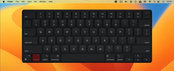 Press Control and click any part of the screen.