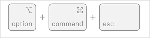 Press Option Command Esc