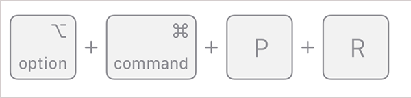 Press and hold Option + Command + P + R