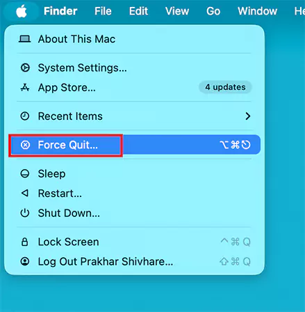 Select Force Quit