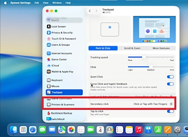 Select Secondary Click.