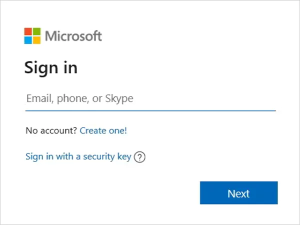 Sign in with the correct account