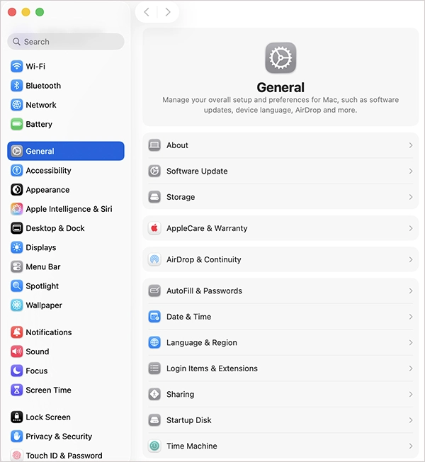 System Settings Mac