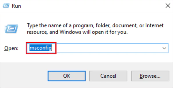 Type msconfig and press Enter