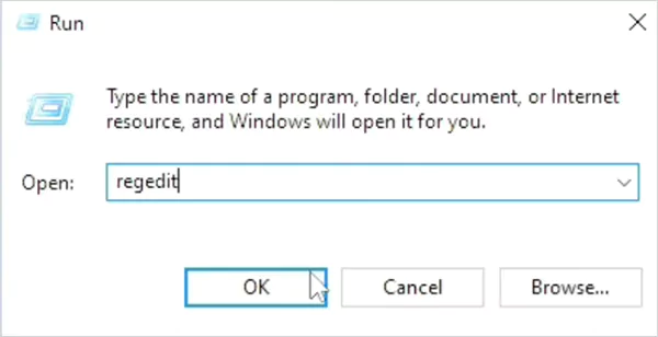 Type regedit