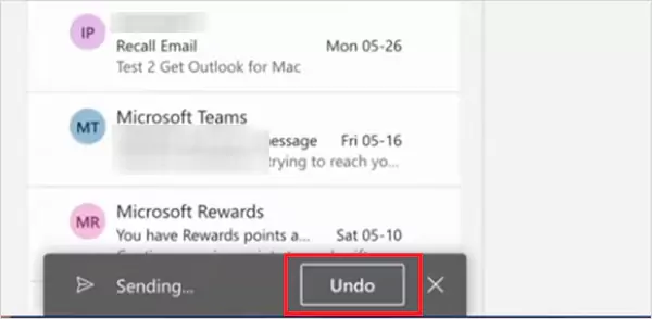 Undo Send on Outlook