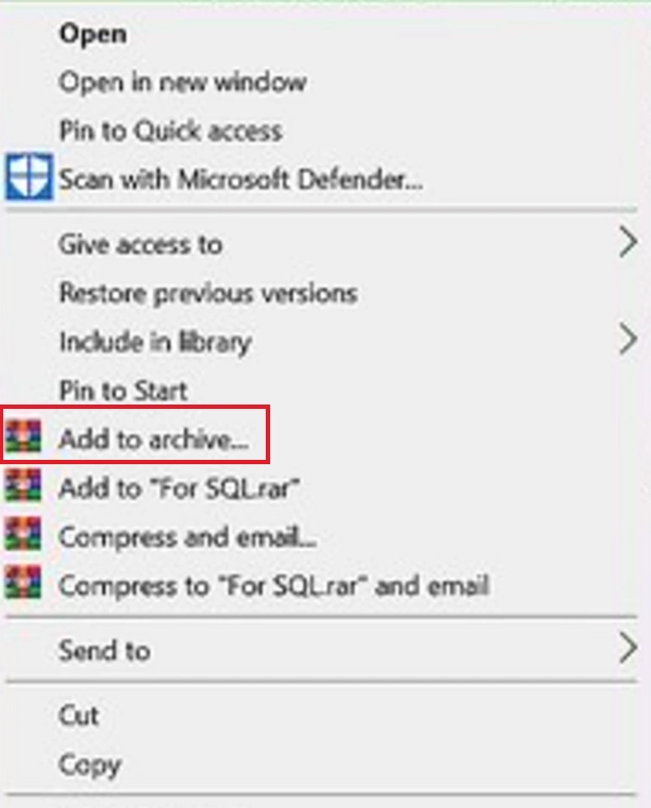 Add the file to archive