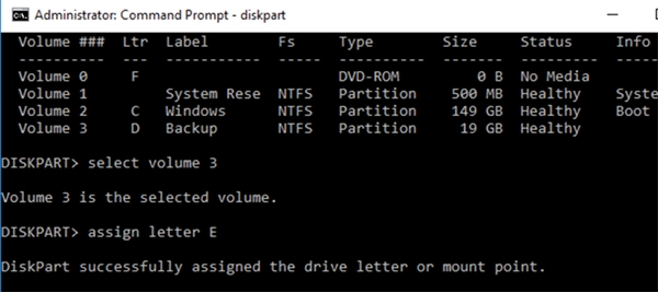 Assigning a drive letter