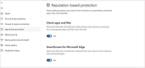 Check Reputation-based protection