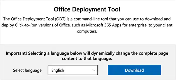 Download the Office Deployment Tool