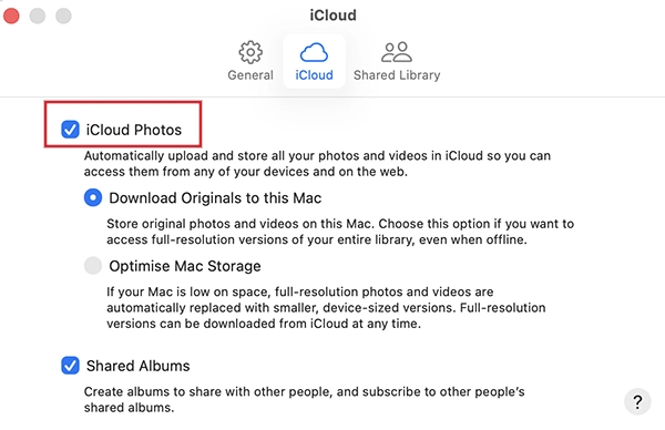 Enable iCloud Photos