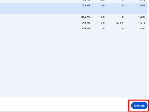 End heavy tasks in Chrome Task Manager