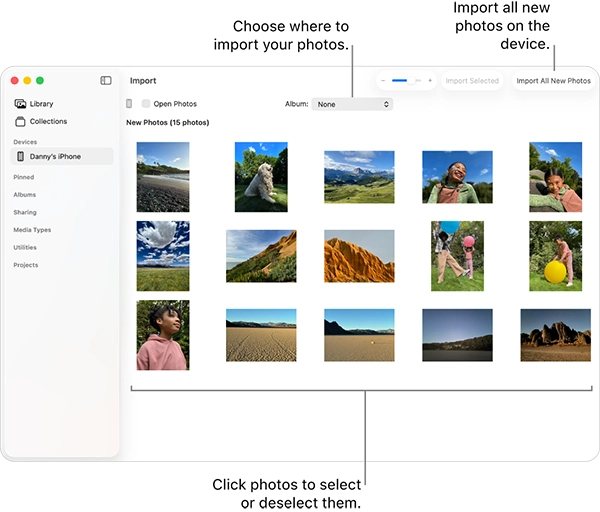 Import photos from iPhone to Mac