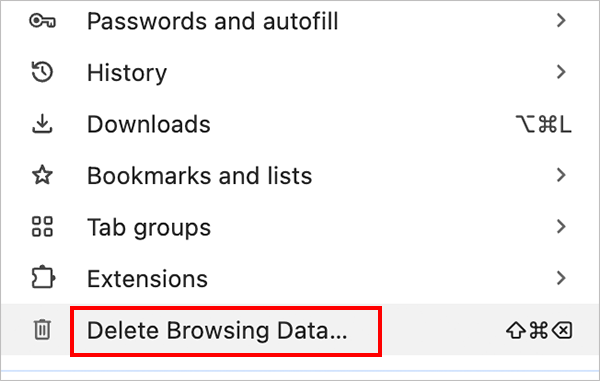 More Delete Browsing Data