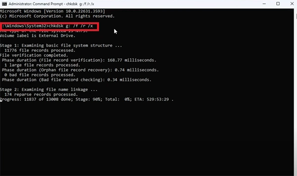  Run the CHKDSK command