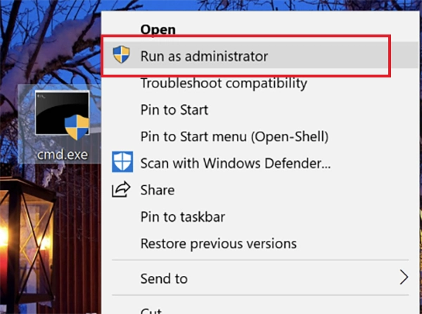 Run the app as administrator