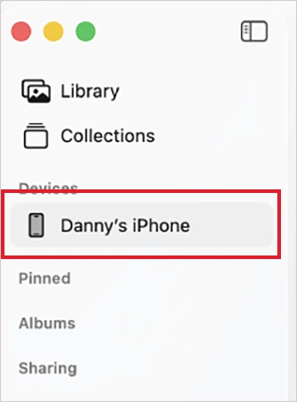 Select your iPhone