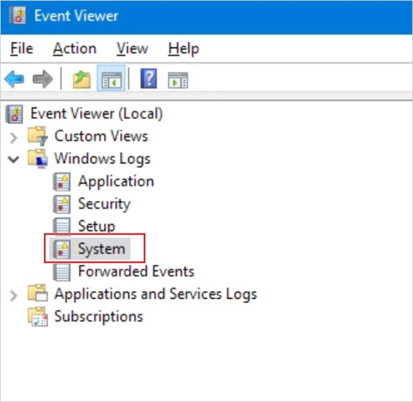 Windows Logs > System