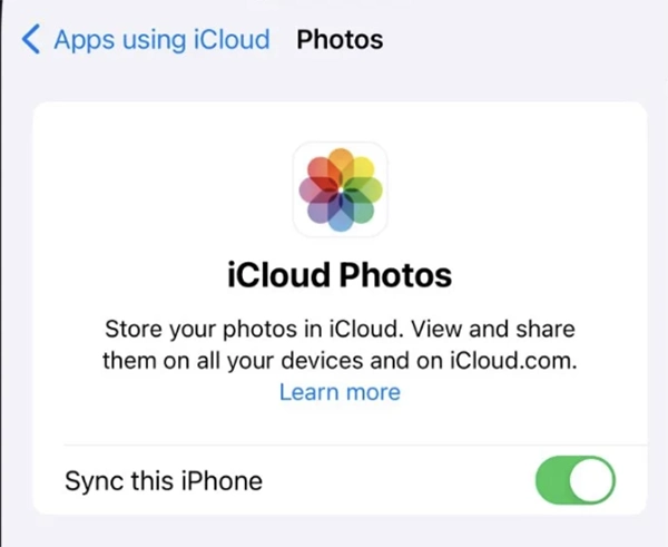 Turn on Sync this iPhone