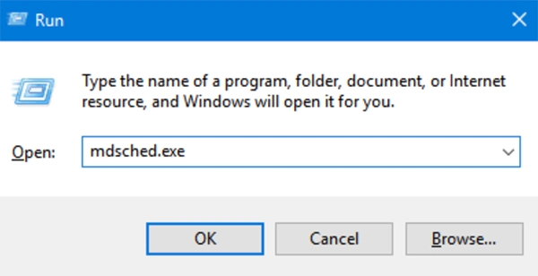 Type “mdsched.exe”