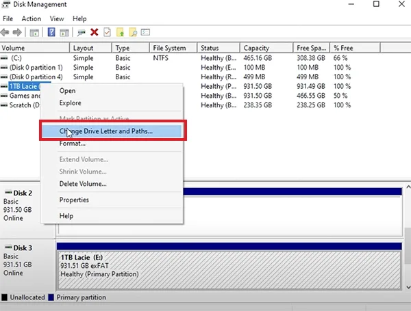 Change Drive Letter and Paths