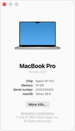 Check Mac model and macOS version