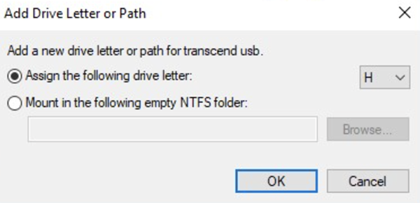 Choose a drive letter