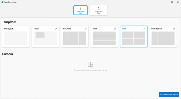 Choose or create a layout