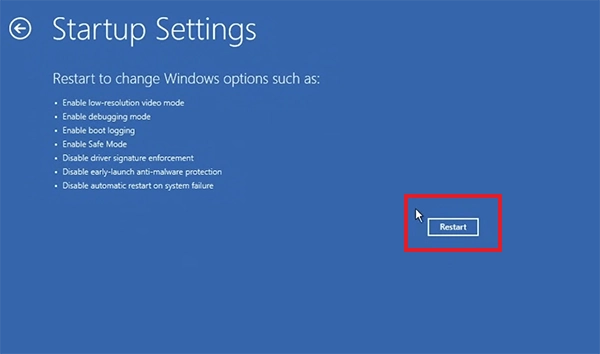 Click Restart