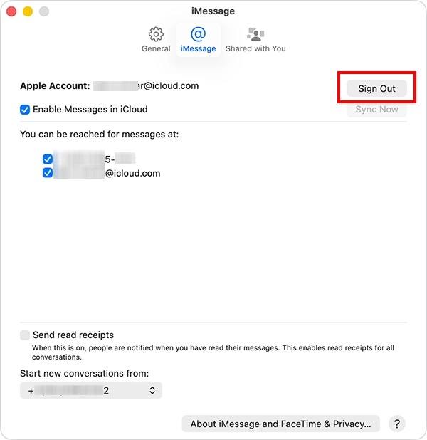 Click Sign Out and confirm