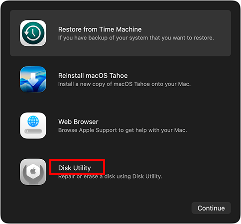 Click on Disk Utility