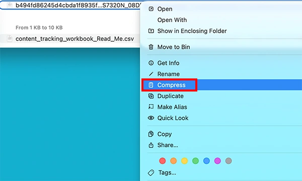 Compress files on Mac