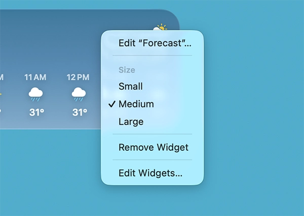 Customize widget