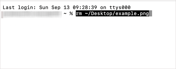 Delete a file in Terminal
