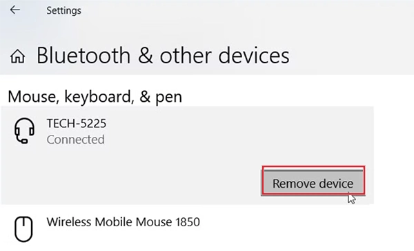 Remove Bluetooth Device