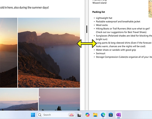 Resize the split windows