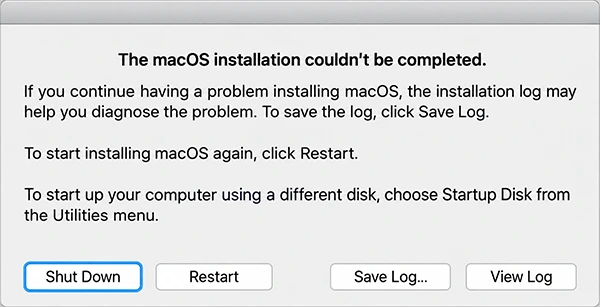 The macOS Installation Could not Be Completed Error