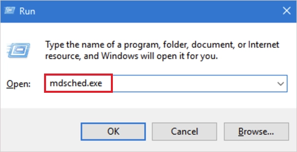 Type “mdsched.exe”