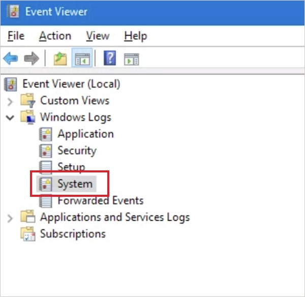 Windows Logs > System