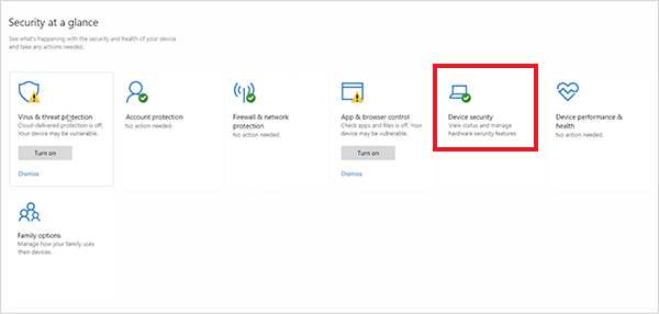 Windows Security > Device Security