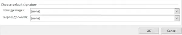 Choose default signature