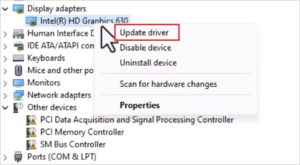 Click on Update Driverr