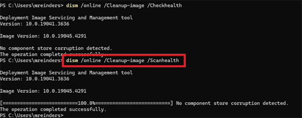 DISM ScanHealth Command