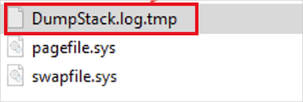 DumpStack.log.tmp in File Explorer