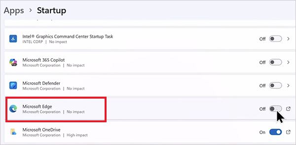 Locate Microsoft Edge