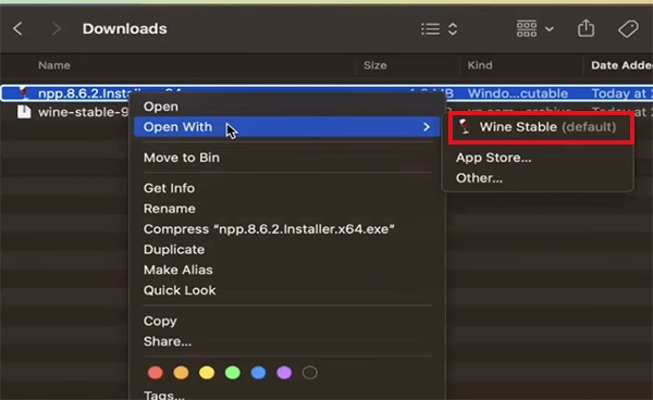 Open the EXE file with Wine